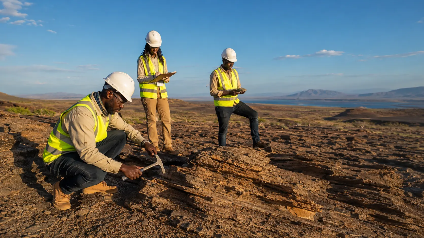 Illustrative geological fieldwork representing the Nachola operating area